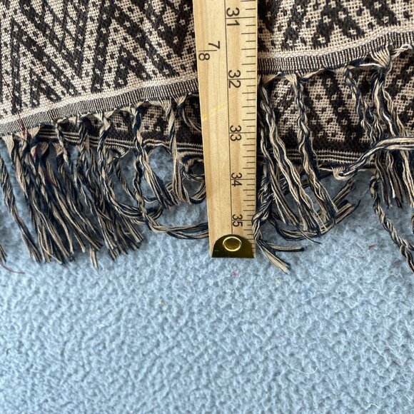 John Mark Sweater Womens Large Burgundy Pattern Vest Wired Collar Button Fringe - Picture 9 of 11